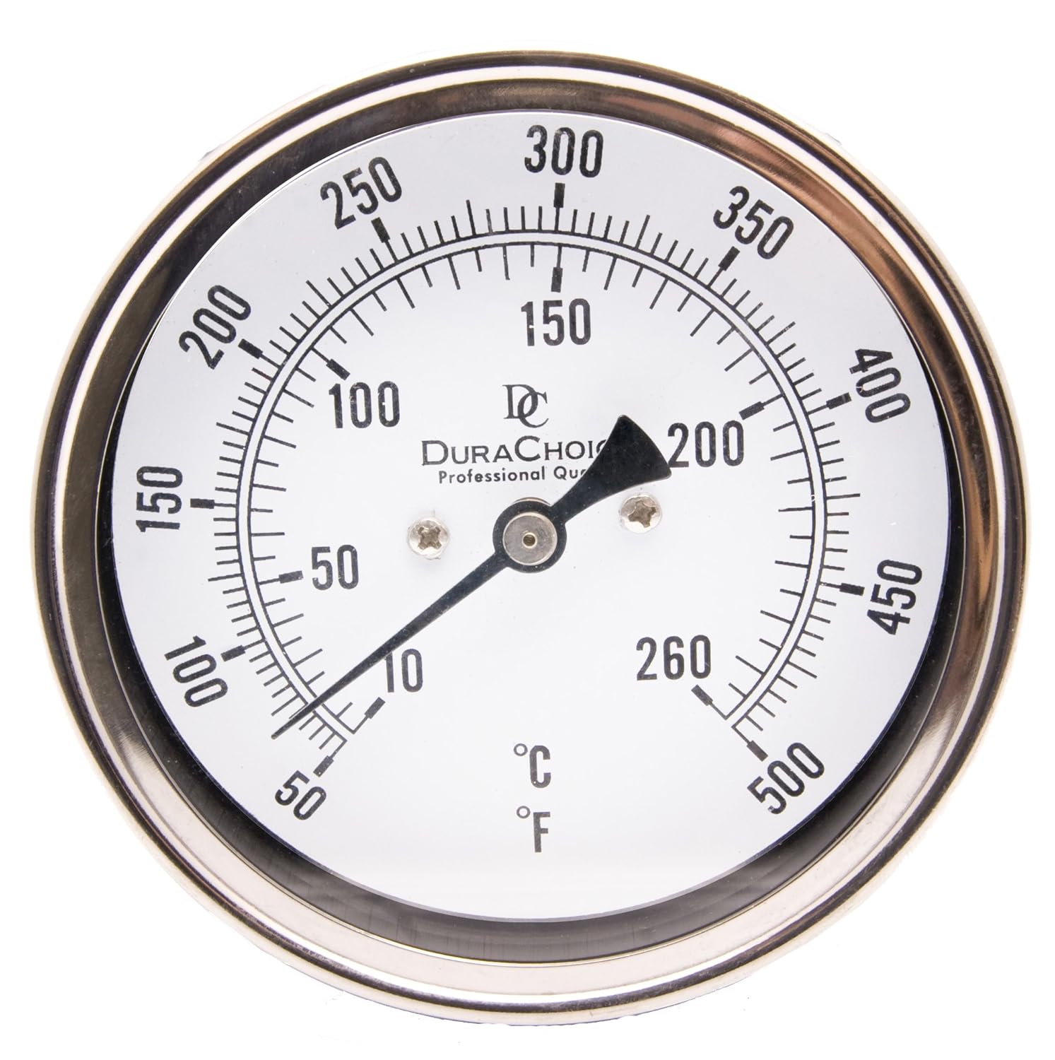 DuraChoice Industrial Bimetal Thermometer 3" Face x 21/2" Stem, 50500