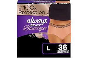Always Discreet Boutique Incontinence Underwear for Women, Large, 18 x 2 Packs (36 Count total) (Packaging May Vary)