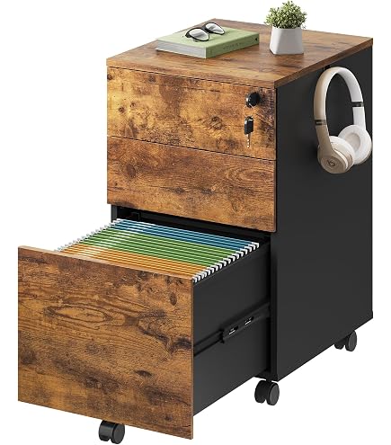Home Office Storage Cabinet Solid Wood Flat File Cabinet - Lockable ...