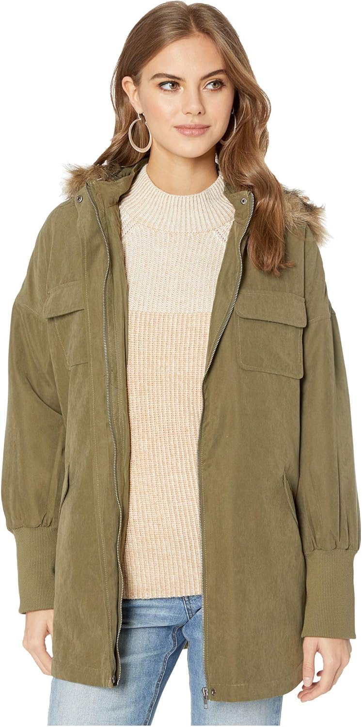 women's microfiber coat with hood