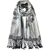 Wendyfull Reversible Paisley Pashmina Shawl Wrap for Women Rave Scarf Vintage Jacquard Scarves Soft All Seasons