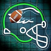 Football Neon Sign for Wall Decor - Team Merch Neon Acrylic USB Powered LED Wall Art Decor, Light Up Sign Dimmable, for Man Cave Game Room Bedroom Bar Club Party Fans 12.99" × 12.99"