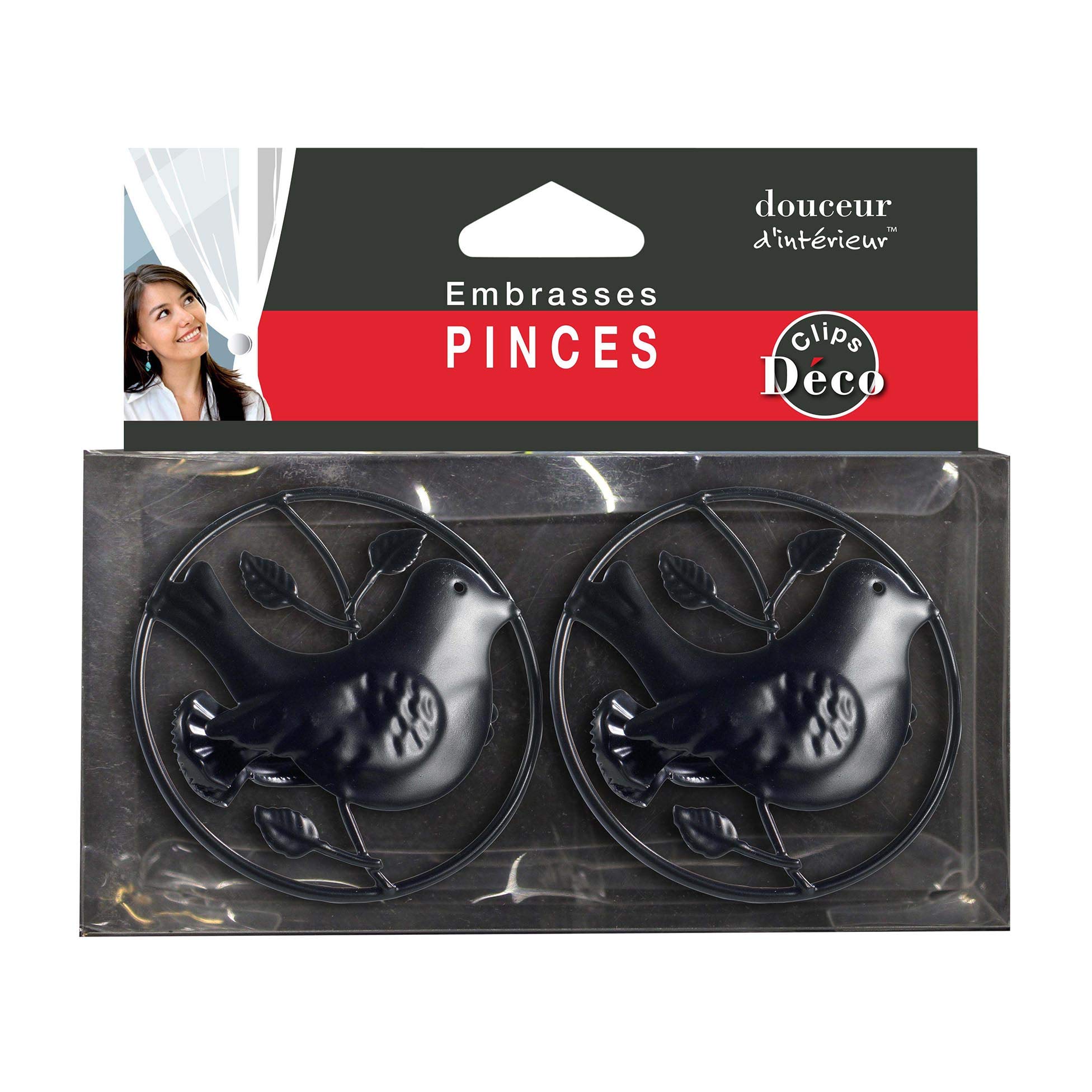 Douceur d'Intérieur 2 Tie Backs Plier Passero Black (0) 8 cm