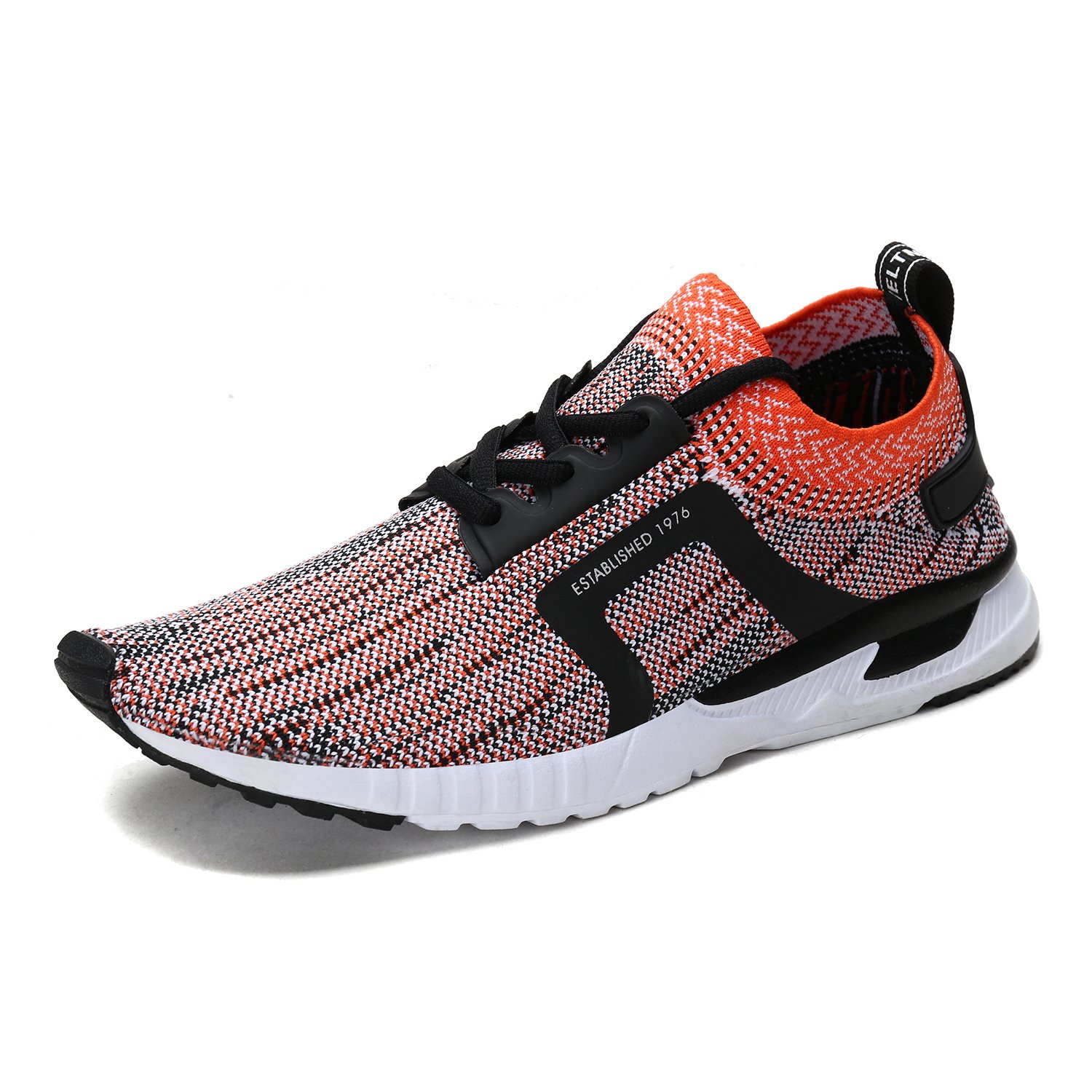 UNMK FUN Women\'s Fashion Lightweight Sneakers Breathable Mesh Soft Sole Casual Athletic Running Walking Shoes (6, Orange)