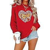 QIXYN Football Sweatshirts for Women in My Game Day Era Football Team Fans Shirt Heart Graphic Long Sleeve Tops