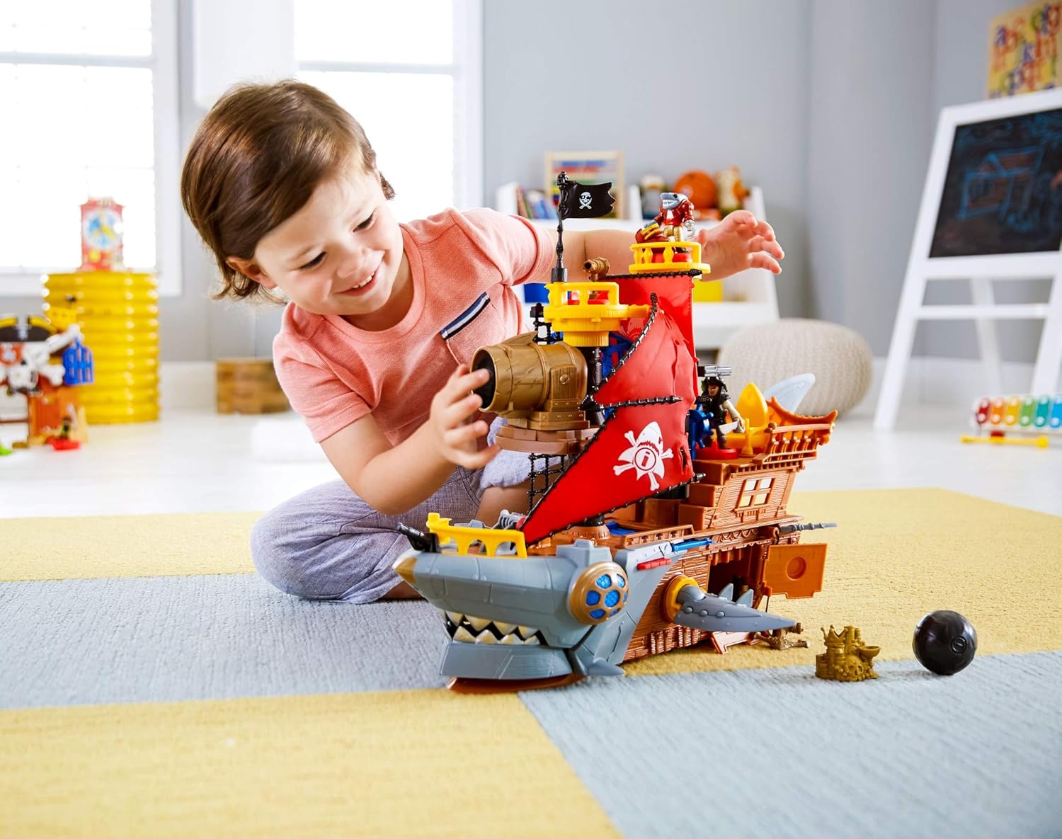 barco ataque de tiburón imaginext