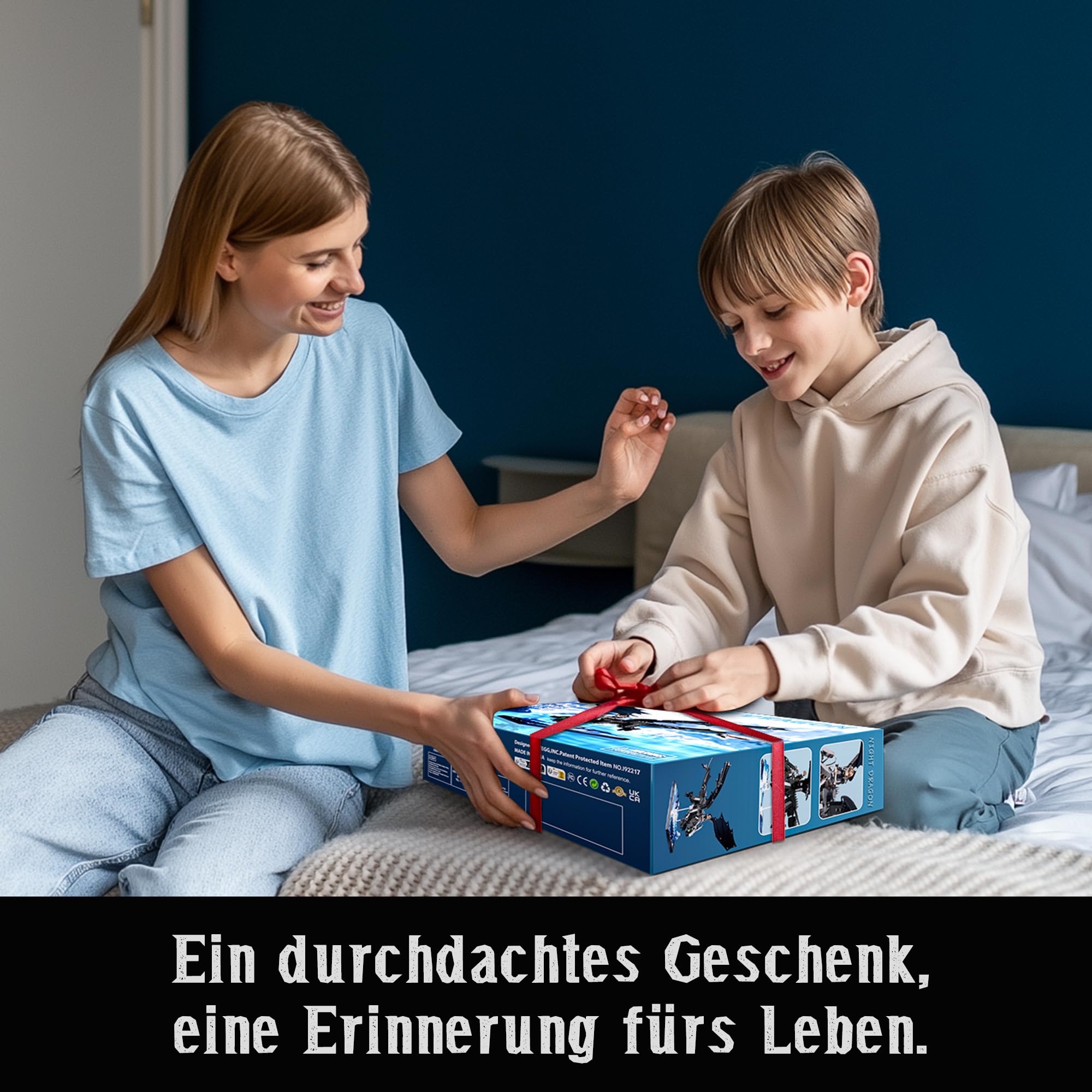 VEPOWER Nachtdrache Bauspielzeug Geschenkidee für Kinder & Erwachsene, Kreatives Deko-Set für Wohnzimmer & Büro, Geschenkidee für Junge ab 10+ (940 Teile) 7