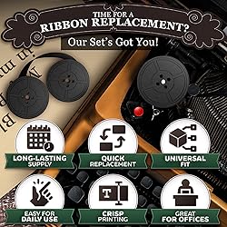 4 Pairs Typewriter Ribbon - Black Typewriter Ink