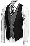 COOFANDY Herren Wildleder-Weste – Slim Fit, Western-Stil, Mit Knopfverschluss (S-XXL)