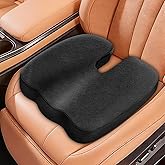 Fenshunder Car Seat Cushion for Sciatica Pain Relief, Extra Large Ergonomic Memory Foam Seat Pad for Lower Back & Tailbone Support, Cushion for Long Driving, Office Chair, Truck, Wheelchair - Black