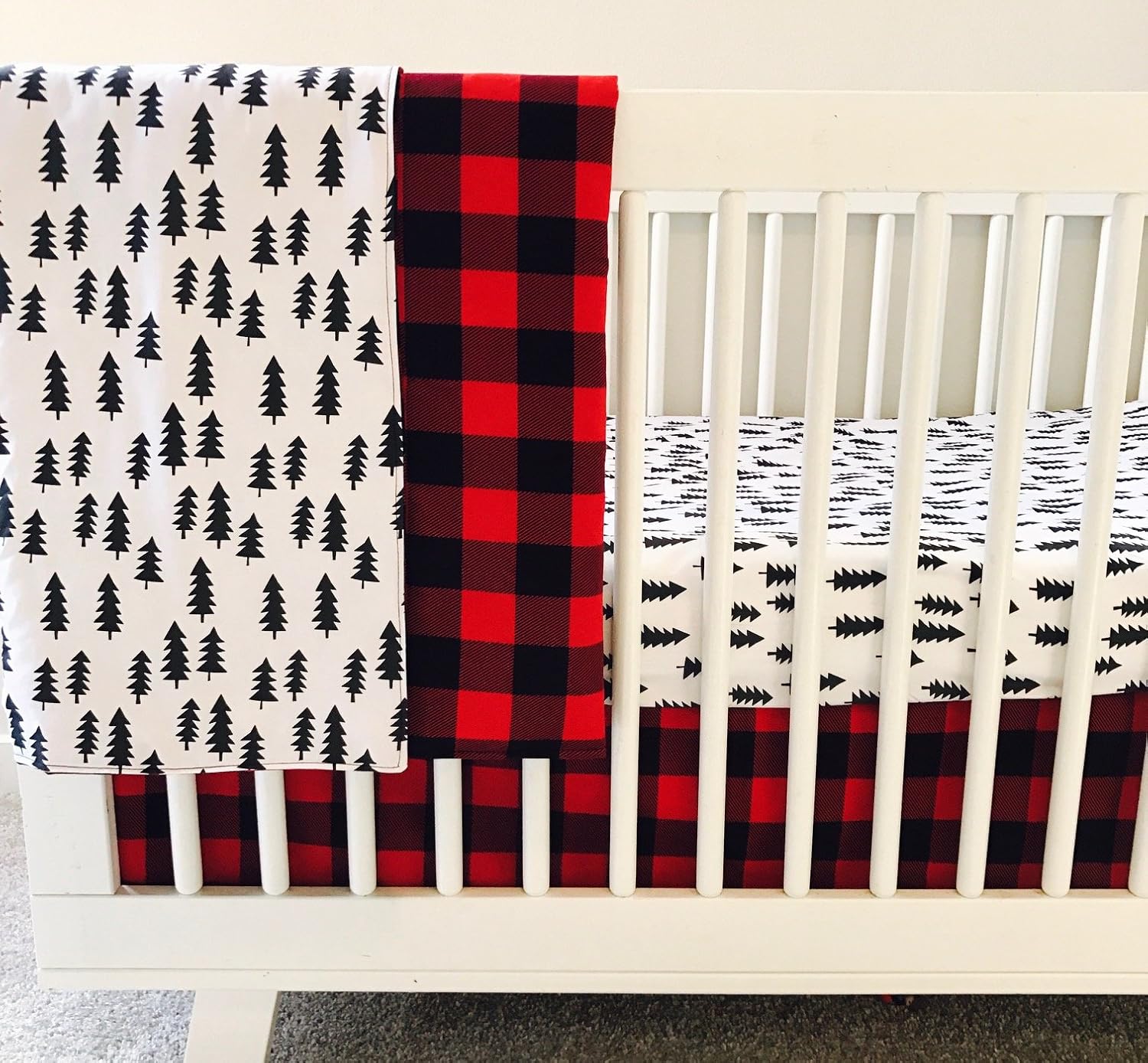 red crib skirt