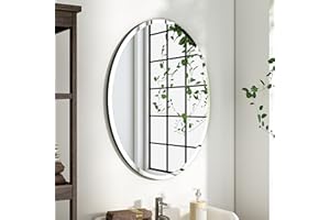 KOHROS Oval Frameless Mirror - Beveled Polished Wall Mirror for Bathroom, Vanity, Bedroom (18" W x 24" H Oval)