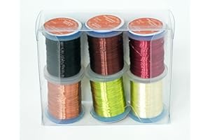Kingfisher Fly Tying Thread Box with 6 Assorted Copper Wire