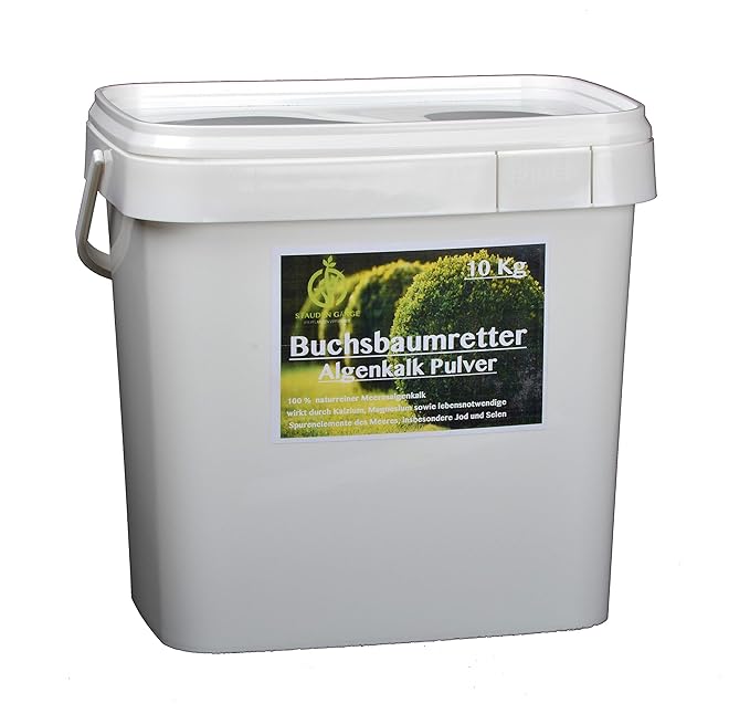 Stauden Gänge 10 kg Algenkalk Pulver im Eimer/Buchsbaumretter/Das Original/mit Anleitung/Buchsbaum Kur/Buchsbaumdünger