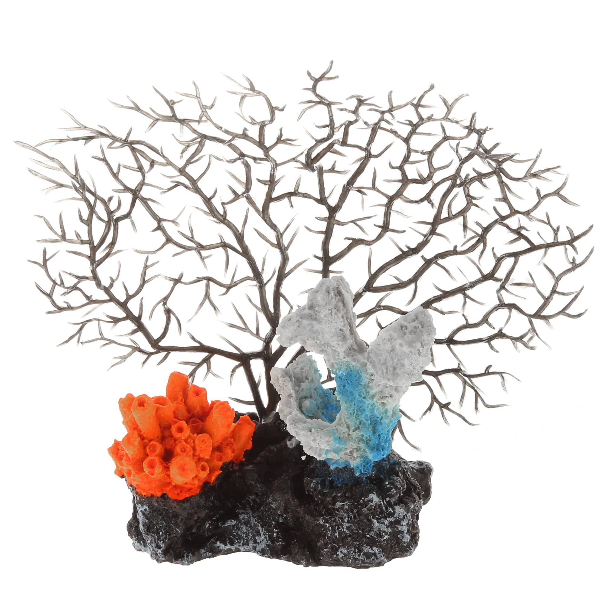 VOCOSTE Coral Reef Decor, Mini Faux Coral Decor for Aquarium Decorations, Black, 4.92"x5.12"
