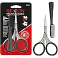 Revlon Men's Beard Grooming Kit, Mustache Trimming Scissors and Facial Hair Comb, Travel Essentials, Stainless Steel Blade, 1 Pack