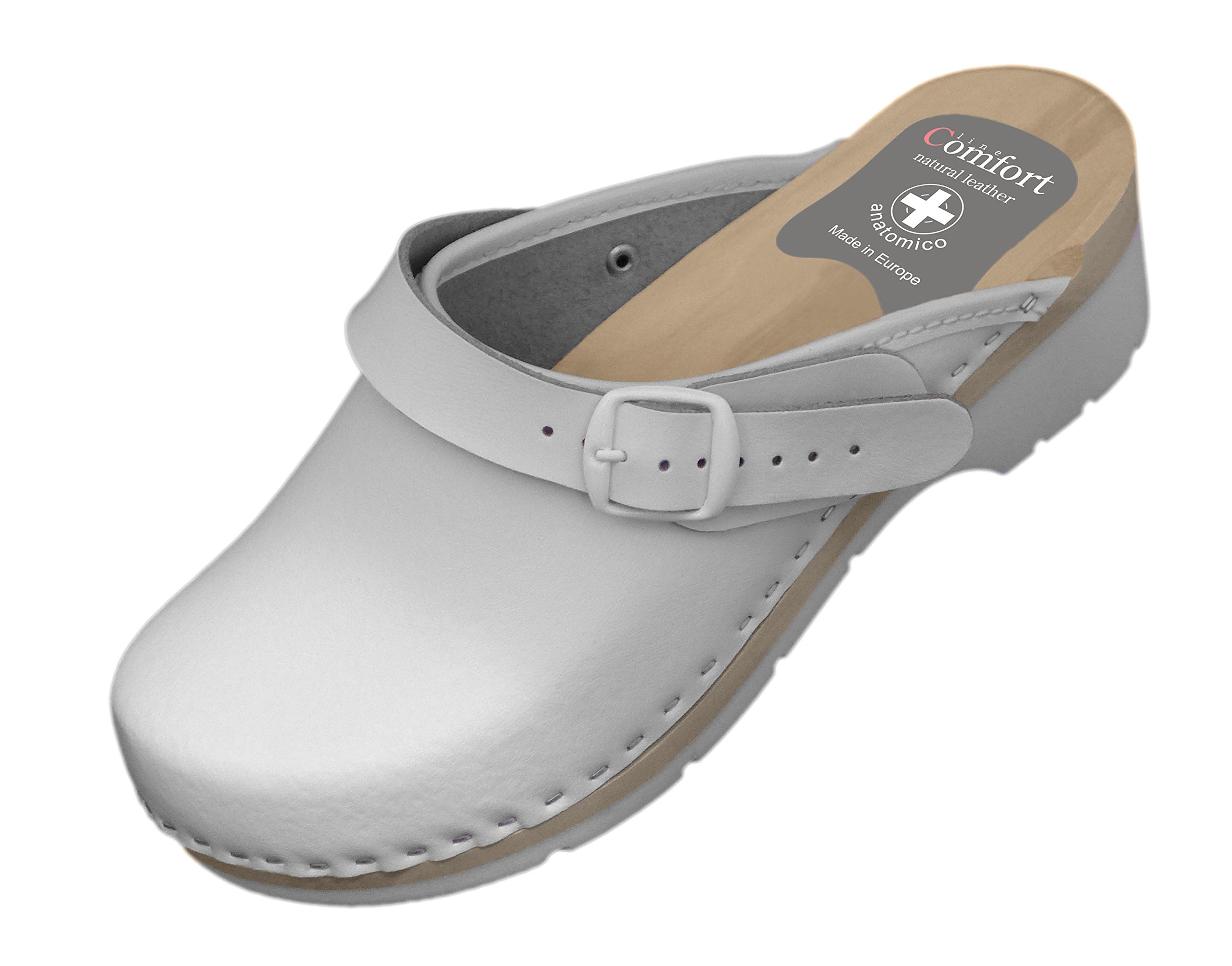 natural leather clogs