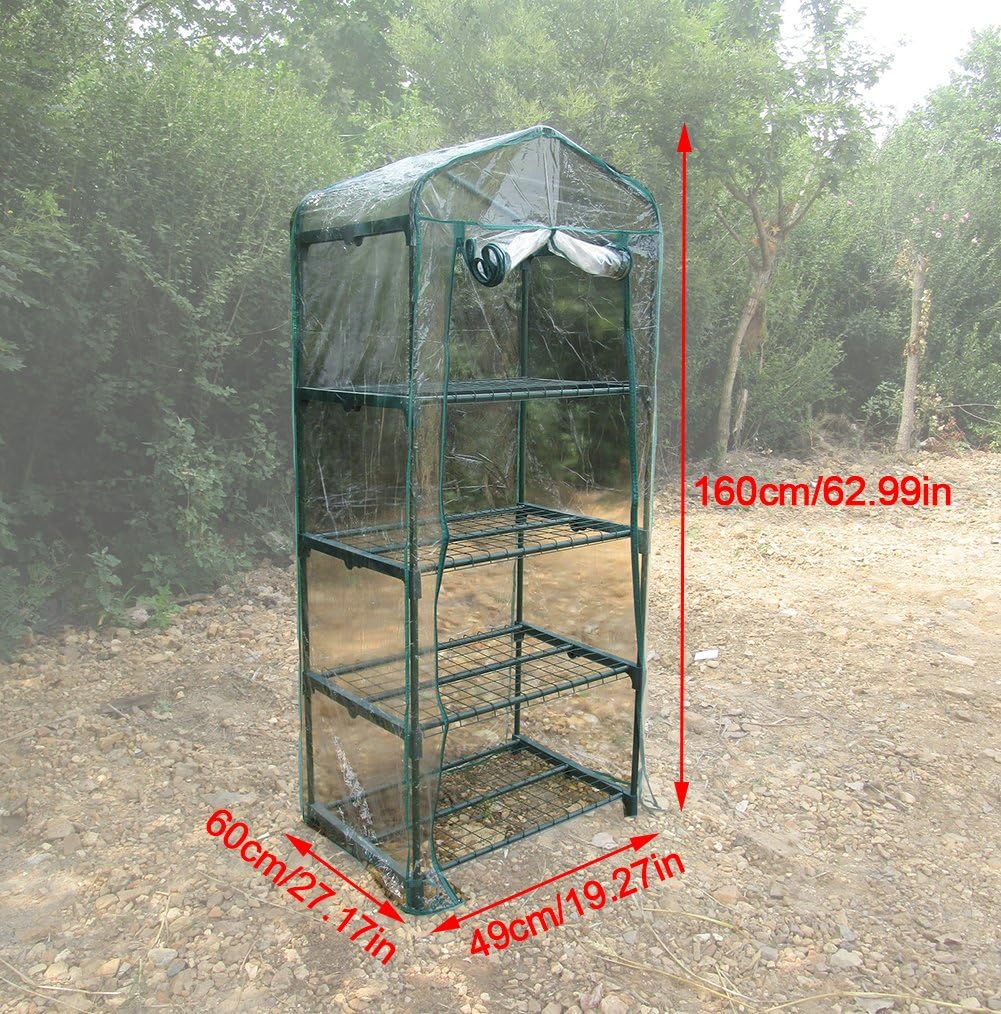 Hztyyier Portable Greenhouse Tent with Zipper Transparent Waterproof Plant Cover for Outdoor and Indoor Gardening Planting 69 x 49 x 160cm - Image 4