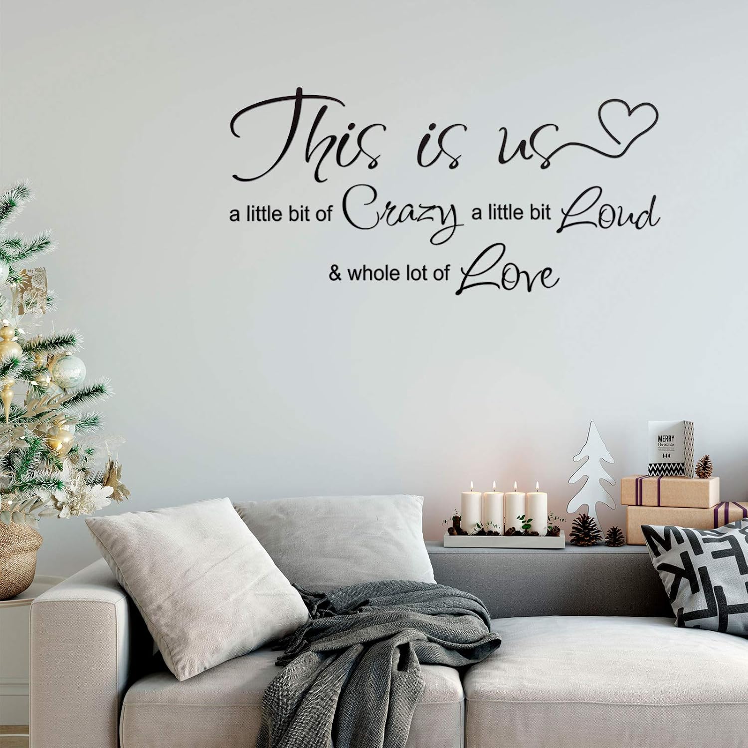 This is Us Crazy Loud Love Wall Decal Vinyl Love Quote Wall Decal Inspirational Family Quote Sticker Art Lettering Saying Home Decoration for Bedroom Living Room Office - Image 5
