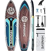 Hiwave Inflatable Stand Up Paddle Board with SUP Accessories, Anti-Slip EVA Deck,11’*34”*6” Inflatable Paddle Boards for Adul