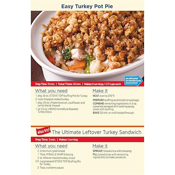 STOVE TOP STUFFING MIX FOR TURKEY, 6 OZ BOX