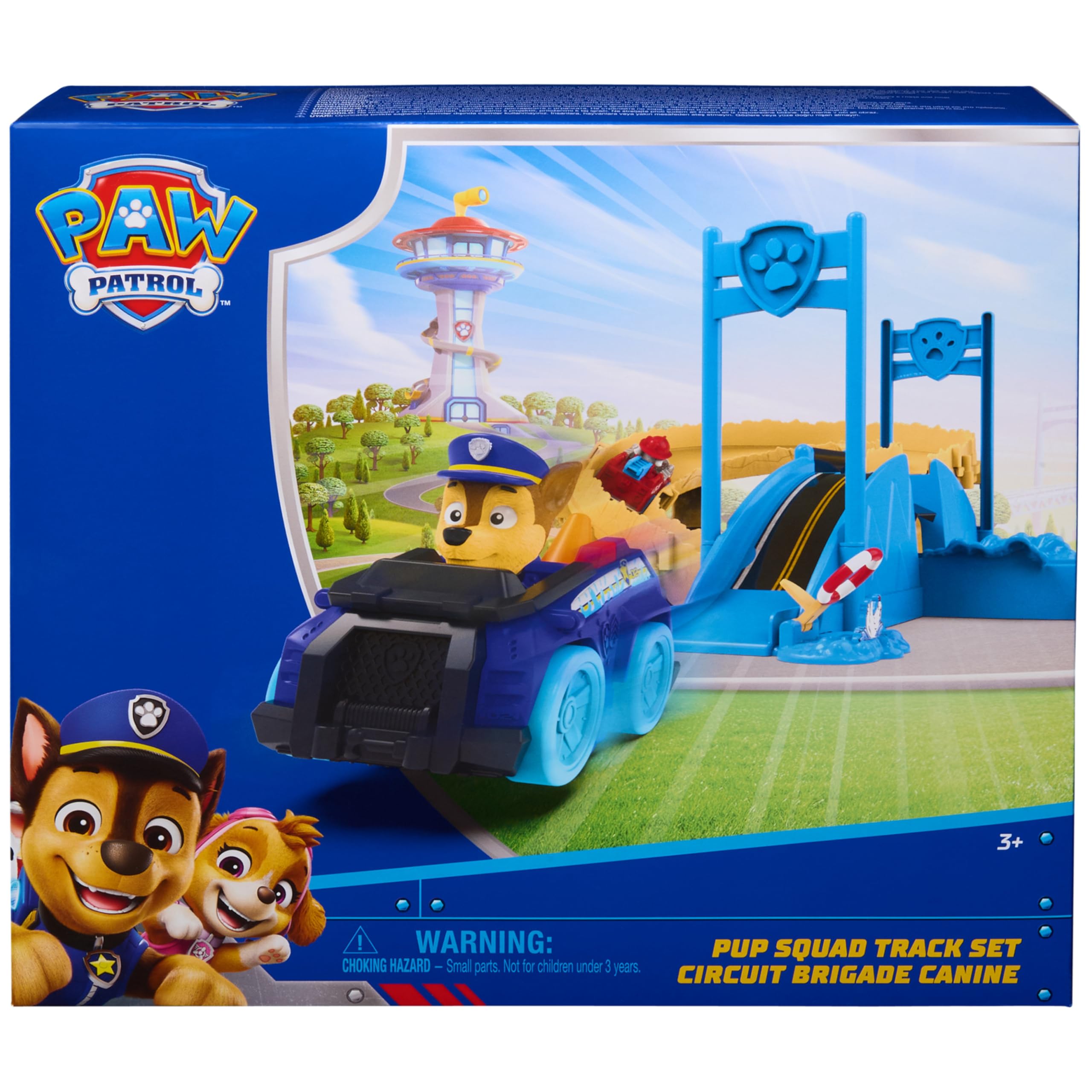 PAW Patrol Pup Squad Track Set, Looping Track Playset & Vehicle Launcher with Chase & Marshall Toy Cars, Kids Toys for Boys & Girls Ages 3 and Up