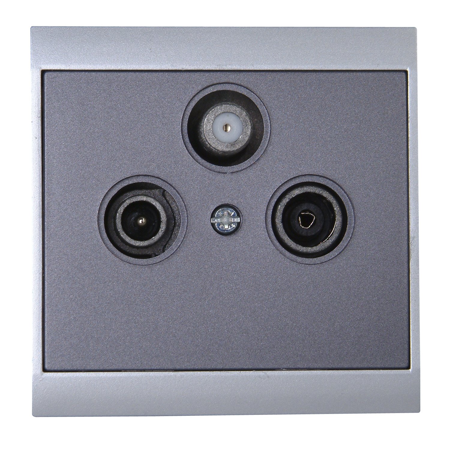 Kopp Malta 916115081 Antenna Socket with Three Outputs, TV/RF/SAT, Single and End Socket, Silver-Anthracite