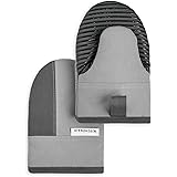 KitchenAid Beacon Two-Tone Non-Slip Mini Oven Mitt Set, Cool Grey/Frost Grey, 5.5"x8", 2 Piece