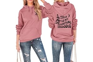 Unisex Camping Hoodie - This is My Camping Hoodie Print Knit Pullover for Men & Women(Rose Gold,XX-Large)