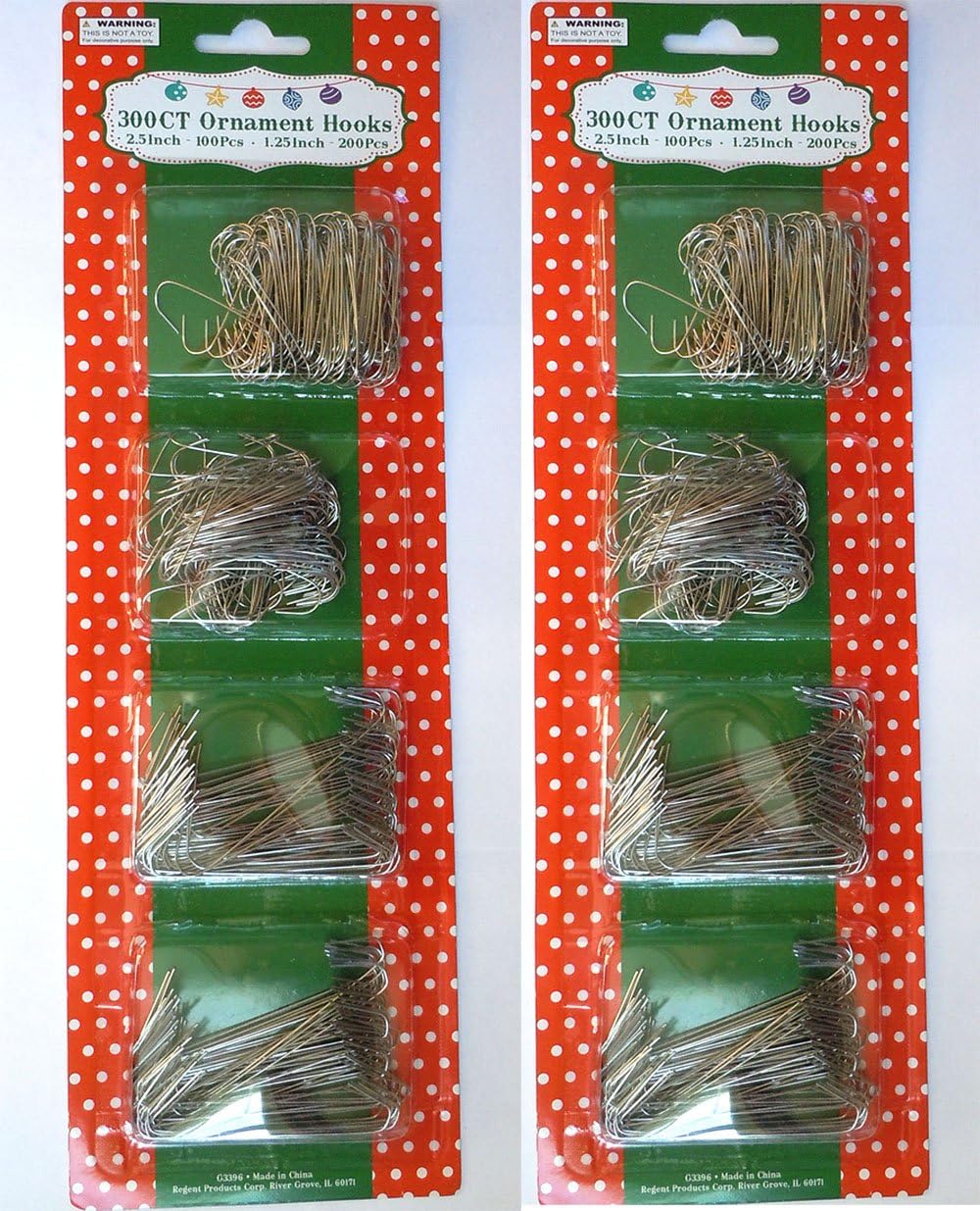 Ornament Hooks - 600 Silver Ornament Hooks in 2 Sizes (600, Silver)