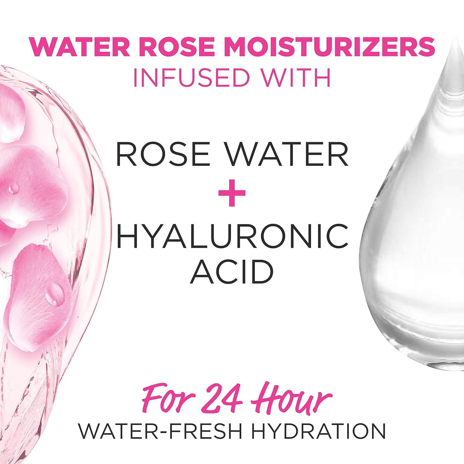 Garnier SkinActive 24H Moisture Cream with Rose Water and Hyaluronic Acid, Face Moisturizer, For Normal to Dry Skin, 1.7 Fl Oz: Beauty