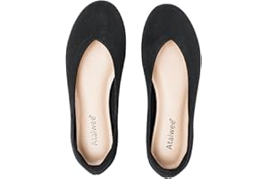 Ataiwee Women's Wide Width Flat Shoes, Lady Dress Round Toe Comfortable Office Ballet Flats.