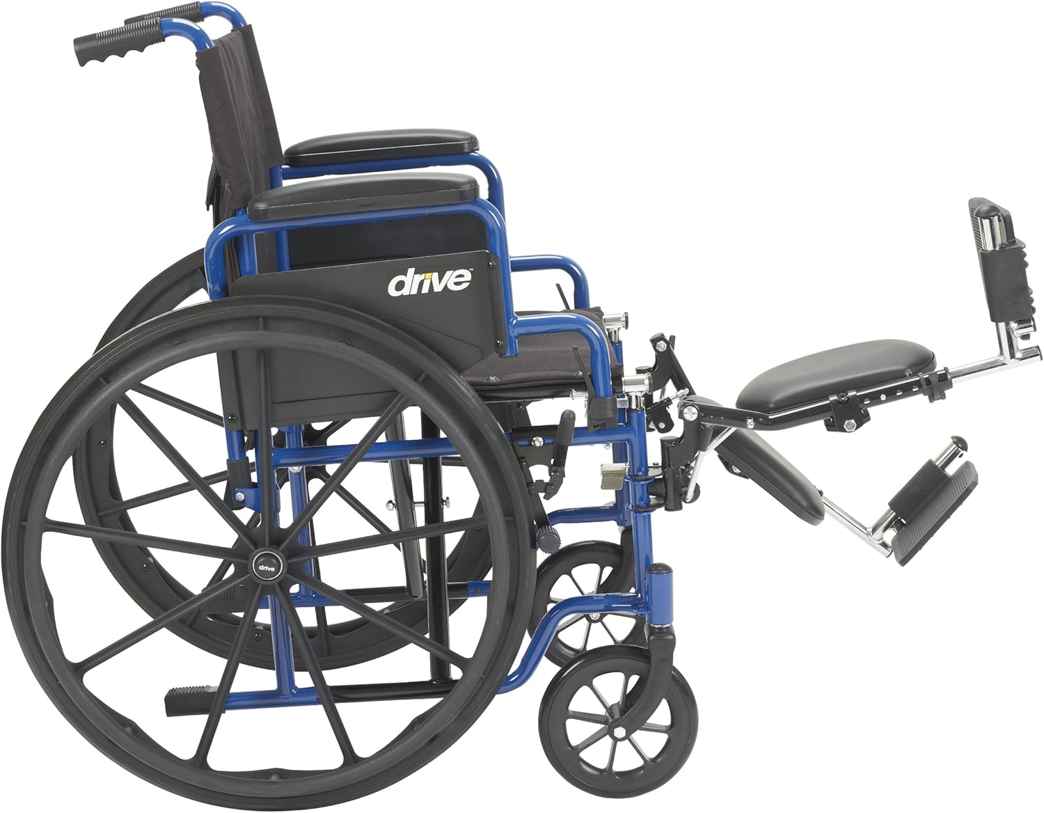 Drive Medical Blue Streak Wheelchair with Flip Back Desk Arms, Elevating Leg Rests, 18 Inch Seat: Health & Personal Care