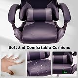 T-THREE Ergonomic High-Back Gaming Chair with Lumbar Headrest Gray view 9
