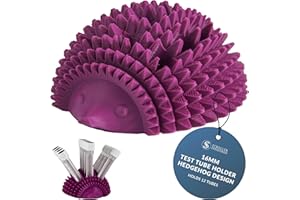 Schaller Industries Test Tube Rack – Vertical Storage Tube Organizer for 16mm - Test Tube Holder Rack and Vial Holder – Glass Tube Drying Rack, Fun Hedgehog Design - Holds 12 Tubes - Purple