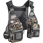 BASSDASH FV08 Ultra Lightweight Fly Fishing Vest for Men and Women Portable Chest Pack One Size Fits Most