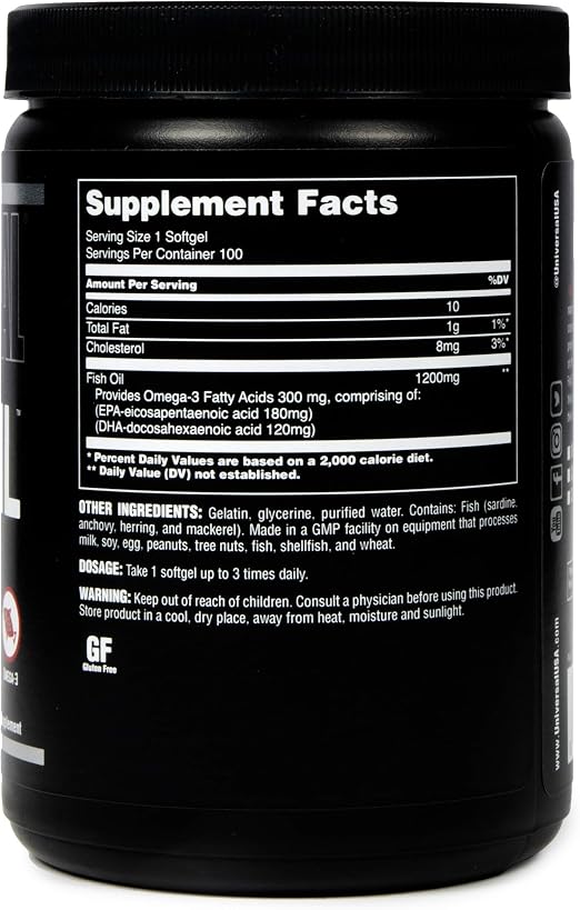 Universal Nutrition Fish Oil Capsules Pack Of 100 Amazon Co Uk Health Personal Care