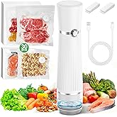 KITHELP Vacuum Sealer for Food, Food Saver Vacuum Sealer Machine + 30 Reusable Vacuum Bags, Compact Handheld Vacuum sealer for Preservation Chef and Home