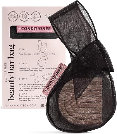 Kitsch Bar Soap Saver Bag - Eco-Friendly Mesh Soap Holder - Black