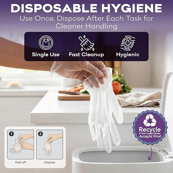 PROHEAL VINYL DISPOSABLE GLOVES LARGE – 1000 COUNT CASE CLEAR FOOD SAFE COOKING AND HOUSEHOLD CLEANING GLOVES – POWDER FREE AND LATEX FREE KITCHEN GLOVE FOR MEAL PREP AND FOOD SERVICE