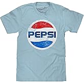 Tee Luv Men's Pepsi T-Shirt - Faded Pepsi Cola Classic 70s Logo Shirt