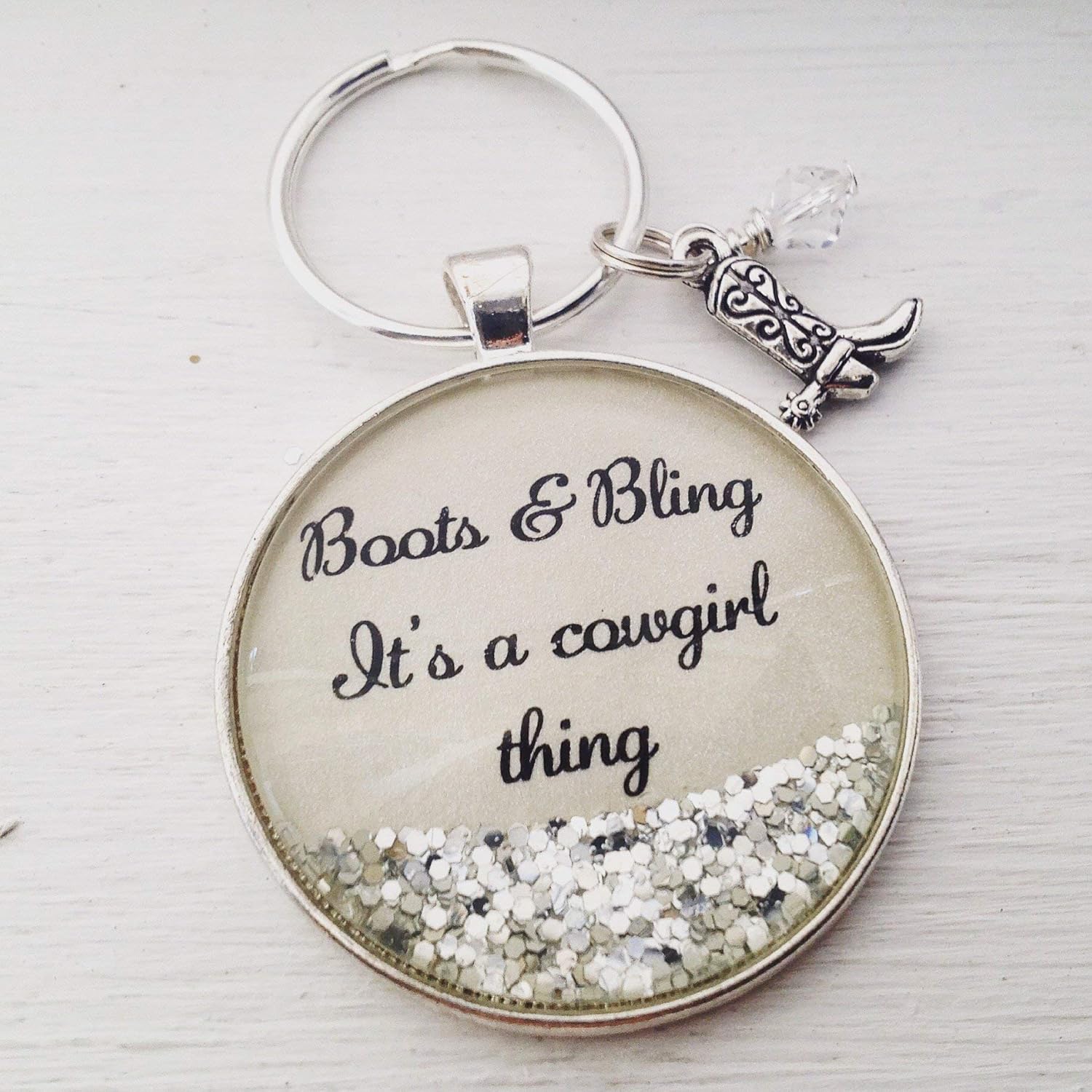 Amazon.com: Western Themed Personalized Keychain, Boots &Amp; Bling Its A Cowgirl Thing, Cowgirl ...