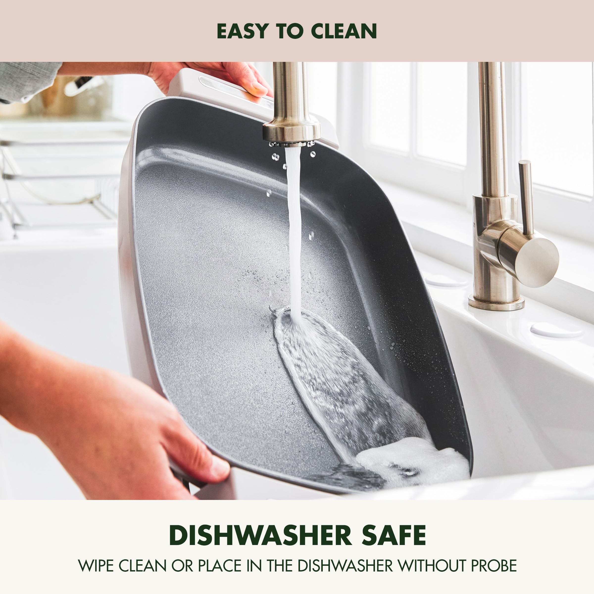 GreenPan Advanced 12” X 15” Electric Skillet with Lid, 7QT Capacity for Family Meals, Healthy Ceramic Nonstick PFAS-Free Coating, Fry, Sauté, Steam, Simmer, Sear, Stir Fry, Dishwasher Safe, Clay