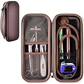 ALKOO Stethoscope Case for 3M Littmann Classic III/Cardiology IV, Brown | for MDF Acoustica Stethoscopes, for Nurses, Doctors, Nursing School Essentials, Students, Clinic, EMS, Travel, Hard Bag Only