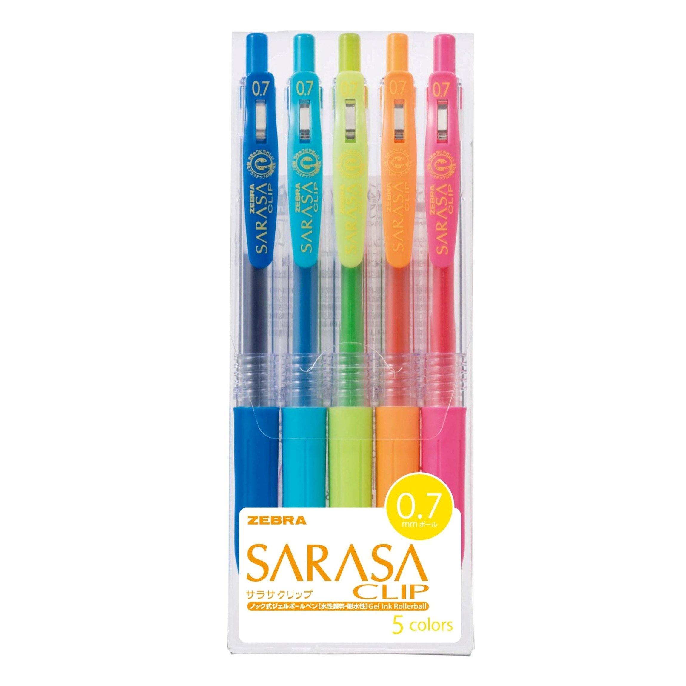 Zebra Sarasa Clip 0.7, 5 Color Set (JJB15-5CA) — image 1