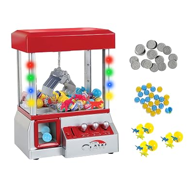 Electronic Claw Toy Grabber Machine with LED Lights and Toys