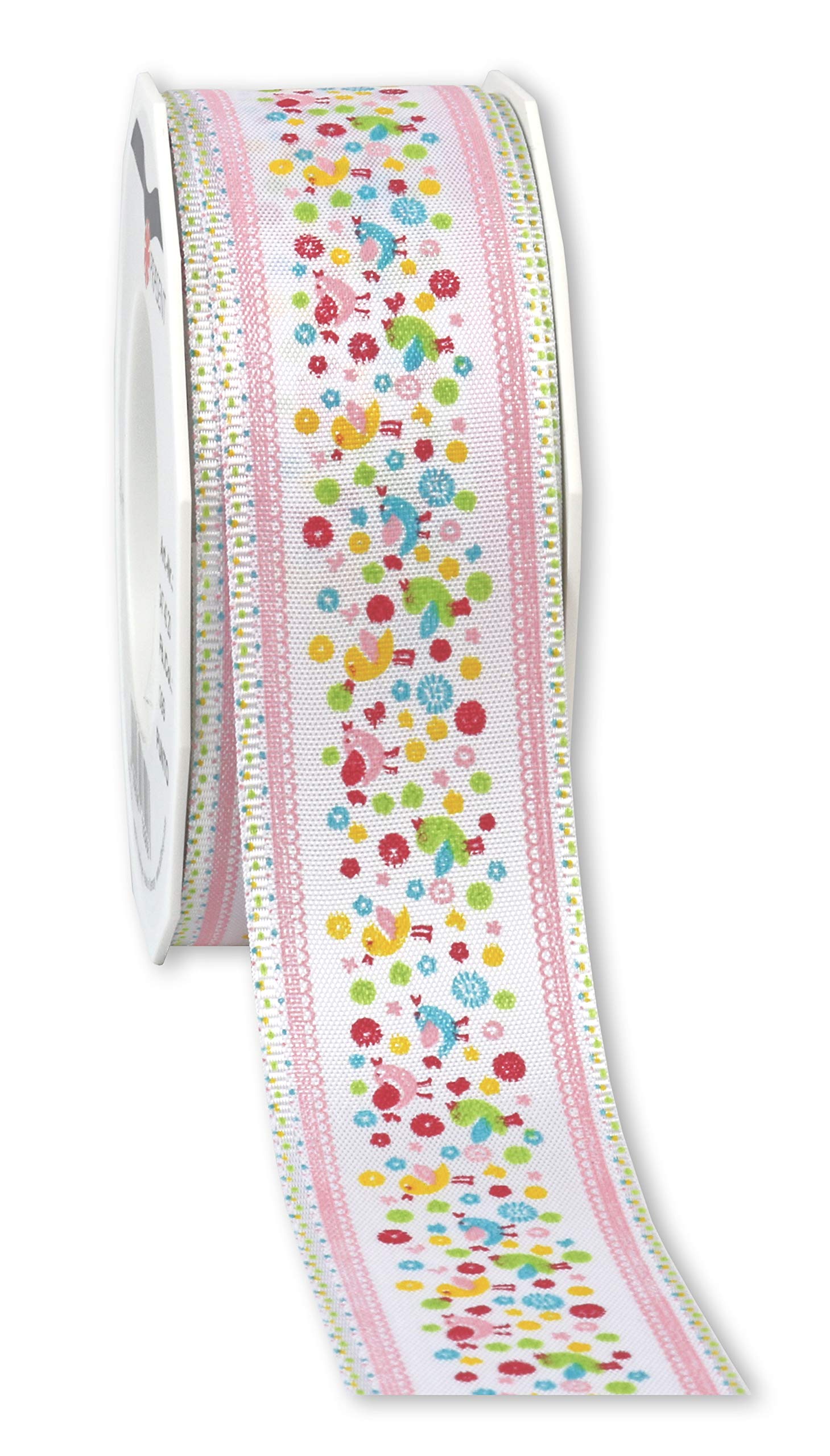 Präsent - Como Printed Ribbon Colorful 40 mm Width, 20 m Length