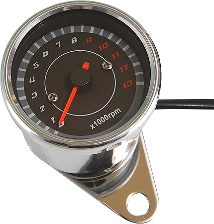 Amazon Ager タコメーター 電気式 Led rpm 12v 4スト バイク用 汎用 モンキー ダックス シャリィ タコメーター 車 バイク