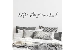noxozoqm Let's Stay in Bed Metal Sign Above Bed Wall Decor - 35.4'' x 6.3'' Let's Stay in Bed Bedroom Decor Wall Hanging Art, Farmhouse Wall Decorations for Bedroom, Housewarming Gift, Black