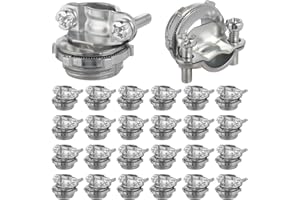 WENORA 25 Psc 1/2 inch Clamp Type Cable Connectors, Zinc Alloy Wire Clamps for NM Cables, Electric Wires, Metallic Conduit, Electrical Box